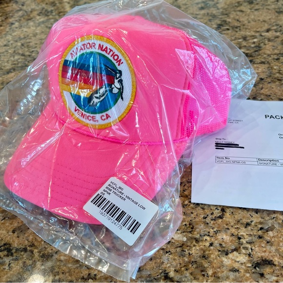 NWT Aviator Nation Trucker Hat Venice Logo Neon Pink — New in packaging. - Picture 7 of 16